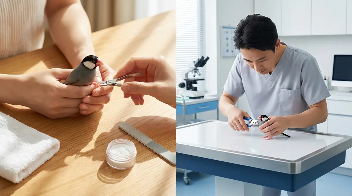 文鳥の爪切りは自分でやる?病院に任せる?判断基準