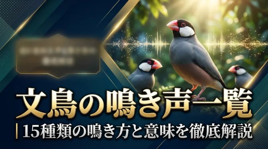 文鳥の鳴き声一覧｜15種類の鳴き方と意味を徹底解説
