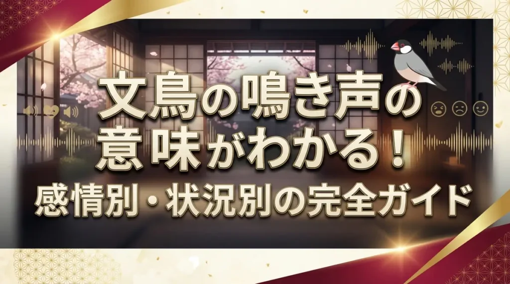 文鳥の鳴き声の意味がわかる！感情別・状況別の完全ガイド