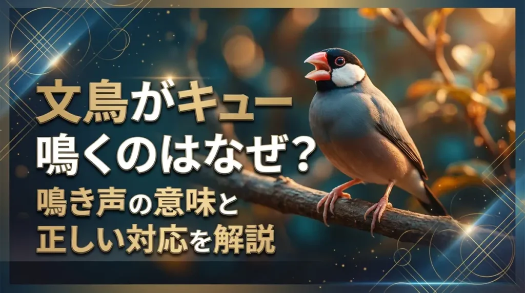 文鳥がキューキュー鳴くのはなぜ？鳴き声の意味と正しい対応を解説