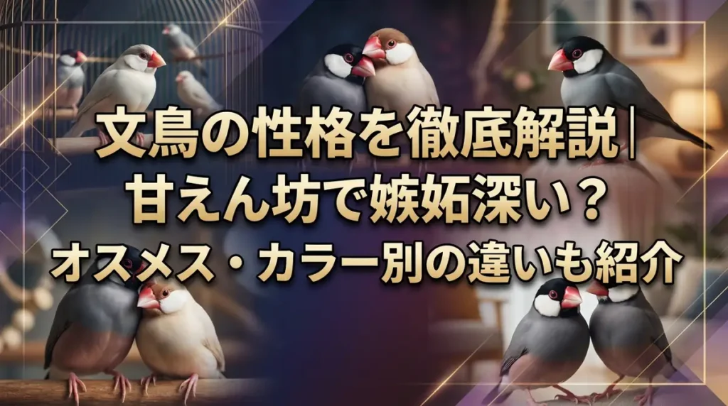 文鳥の性格を徹底解説｜甘えん坊で嫉妬深い？オスメス・カラー別の違いも紹介