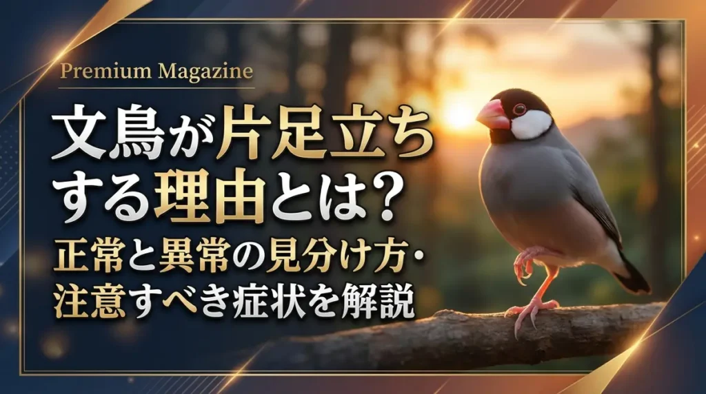文鳥が片足立ちする理由とは？正常と異常の見分け方・注意すべき症状を解説