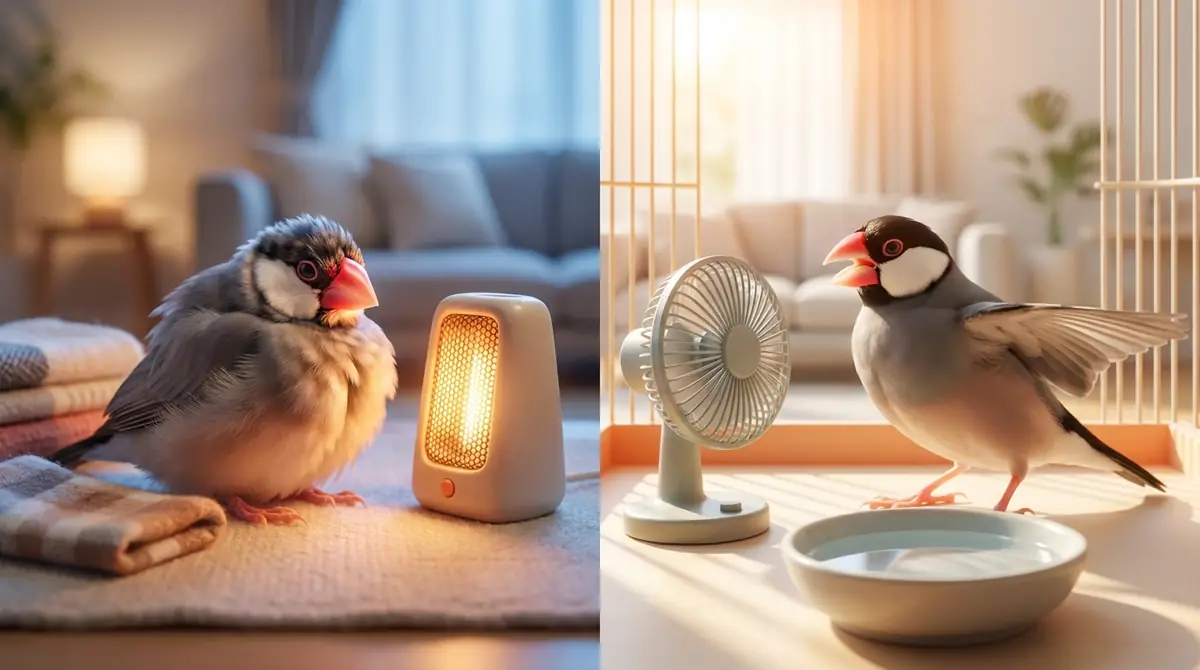 文鳥が寒がっている・暑がっているサインの見分け方