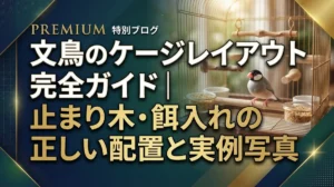 文鳥のケージレイアウト完全ガイド｜止まり木・餌入れの正しい配置と実例写真