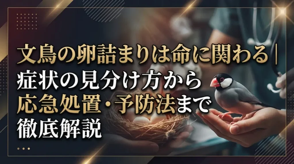文鳥の卵詰まりは命に関わる｜症状の見分け方から応急処置・予防法まで徹底解説