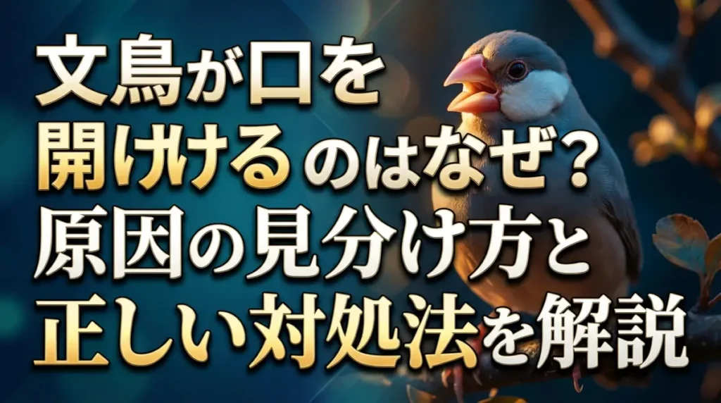 文鳥が口を開けるのはなぜ？原因の見分け方と正しい対処法を解説