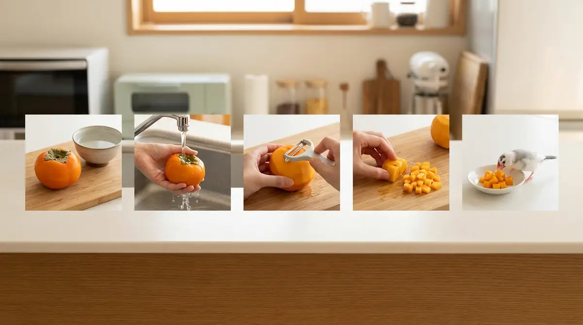 文鳥への柿の与え方【5ステップ】