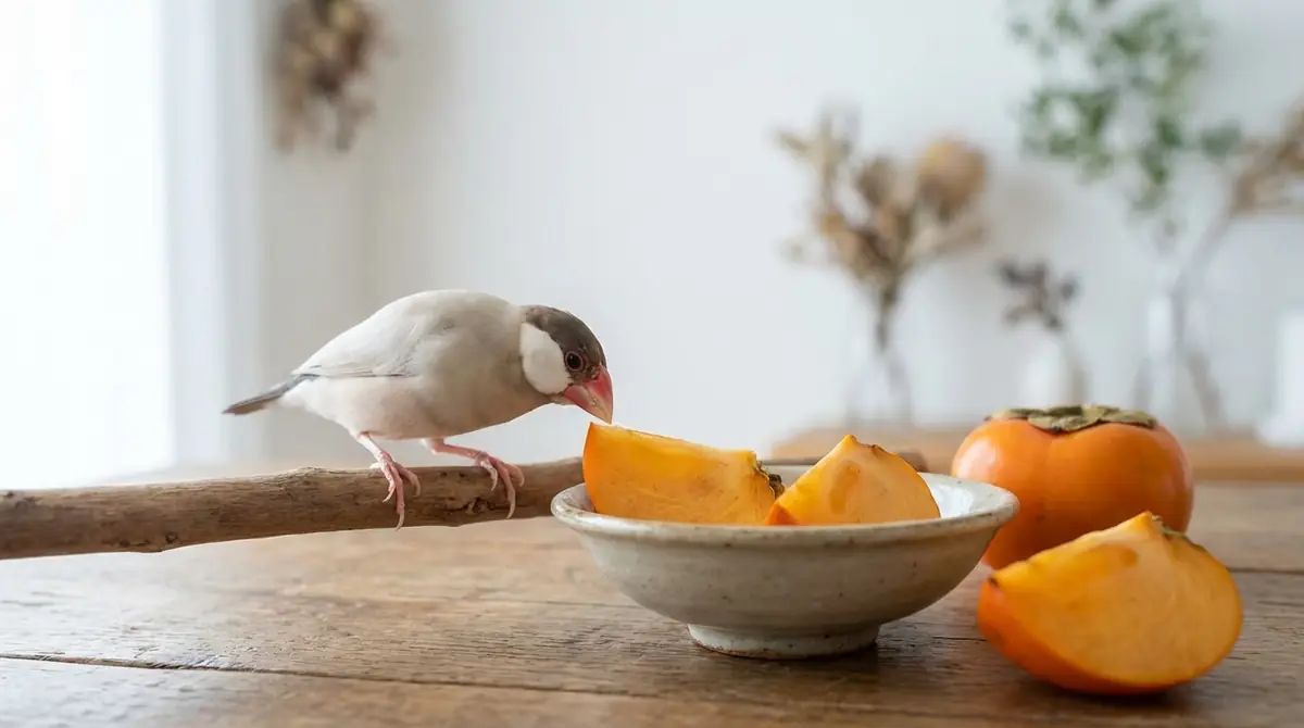 文鳥に柿を与える際の注意点と観察ポイント