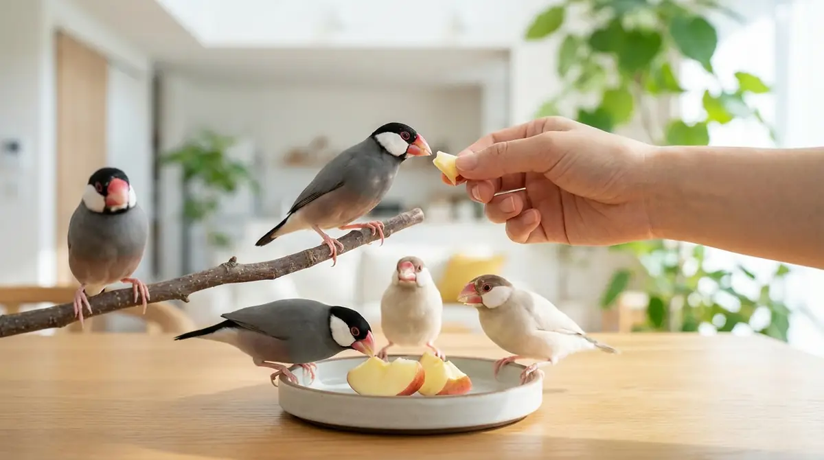 文鳥へのリンゴの与え方【5ステップで解説】