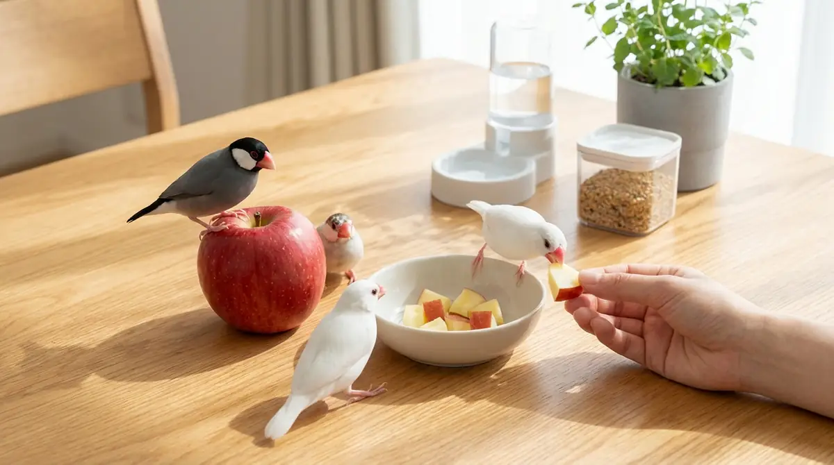 文鳥にりんごを与えるときの注意点4つ