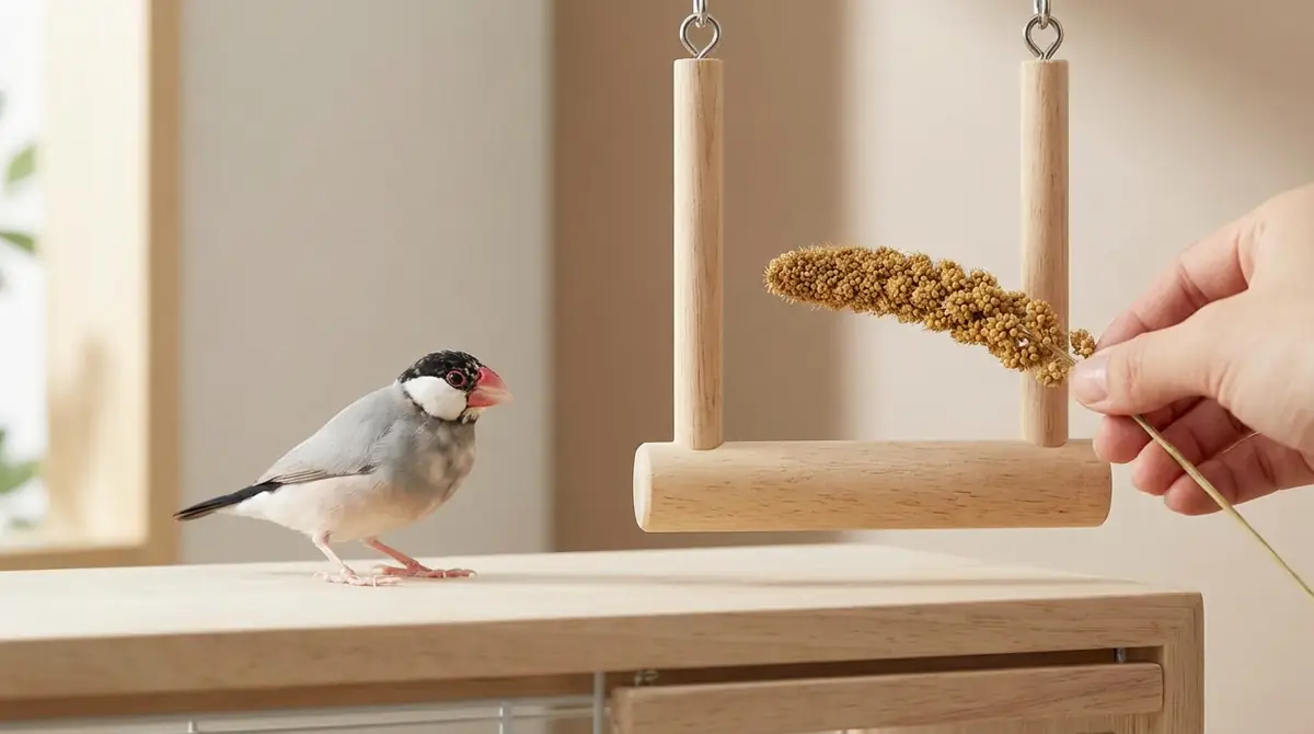 文鳥がブランコに乗らない・怖がるときの対処法