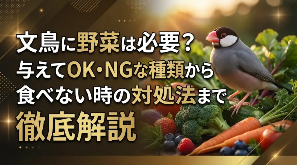 文鳥に野菜は必要？与えてOK・NGな種類から食べない時の対処法まで徹底解説