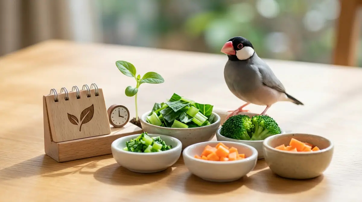文鳥への野菜の量・頻度・開始時期の目安
