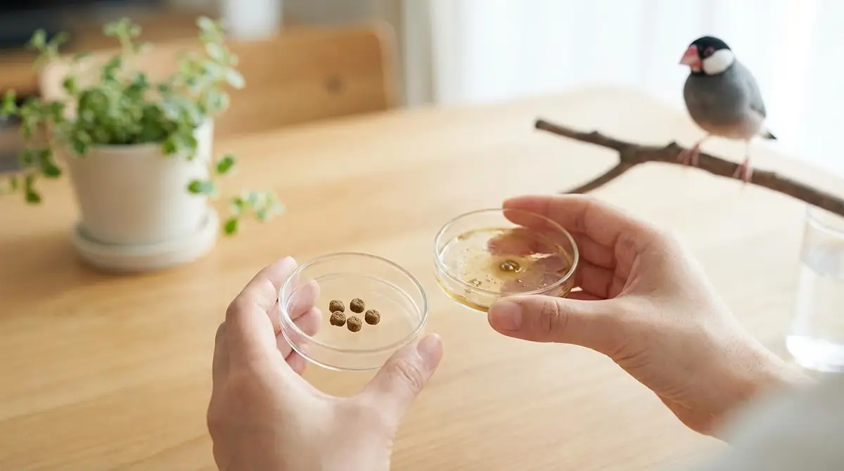 文鳥の下痢と正常な糞の見分け方