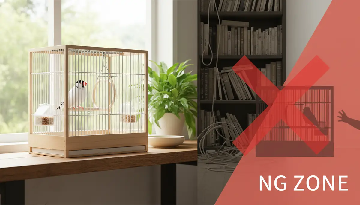 【ケージ設置場所ガイド】文鳥に最適な置き場所とNGゾーン